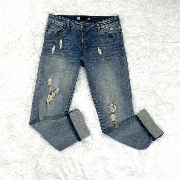 Kut from the Kloth Denim - Kut From The Kloth Catherine Boyfriend Jeans Distressed Vintage Wash